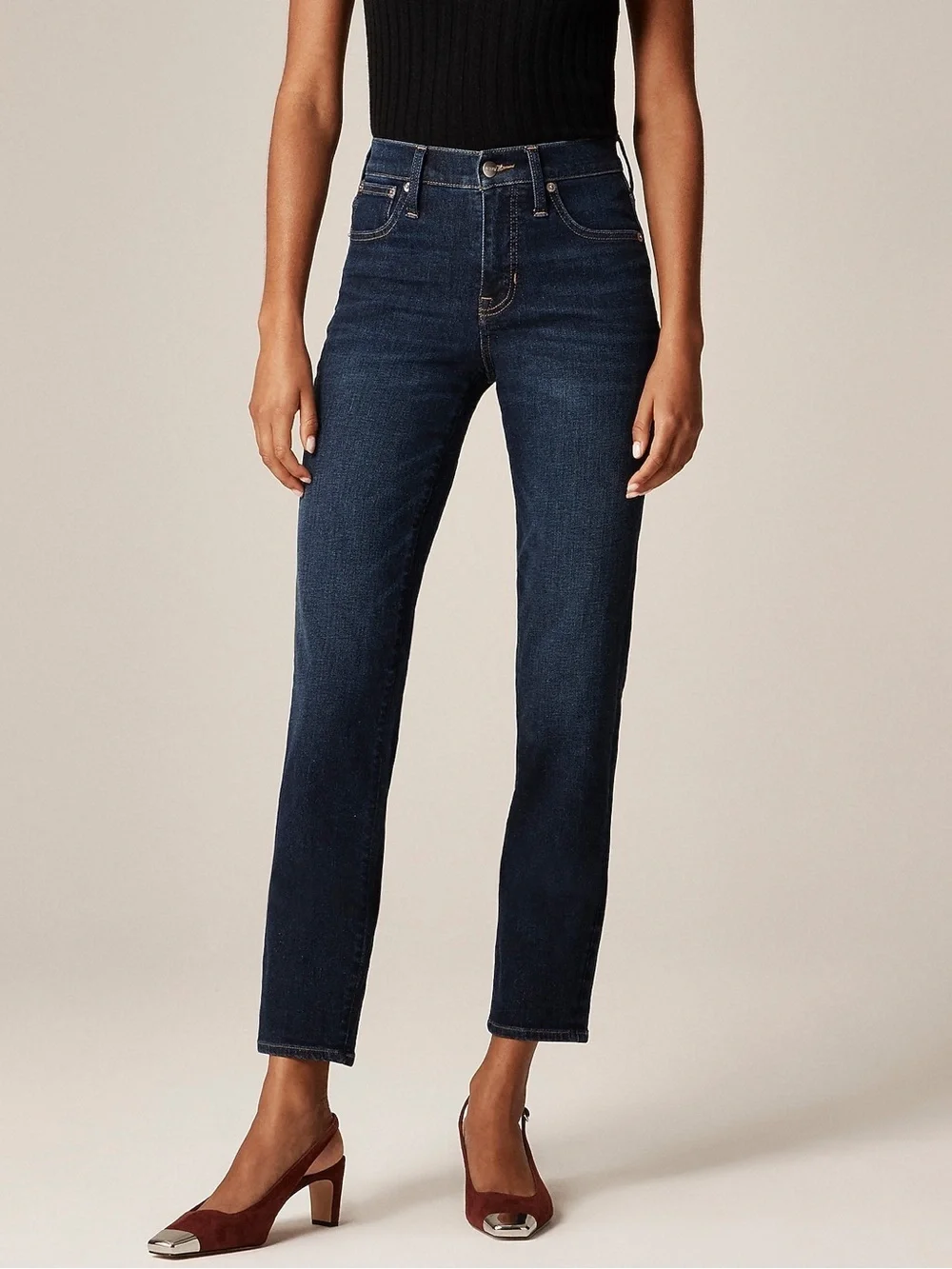 J. Crew Slim Mid Rise in Penny Basil Wash, 27